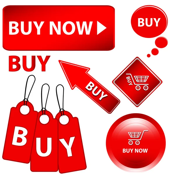 Rojo comprar conjunto — Vector de stock