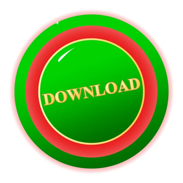 Grüne Downloadtaste — Stockvektor