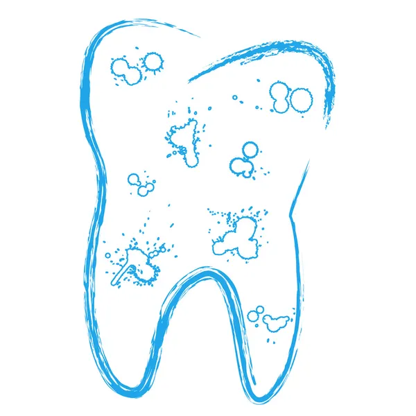 Diente con caries — Vector de stock