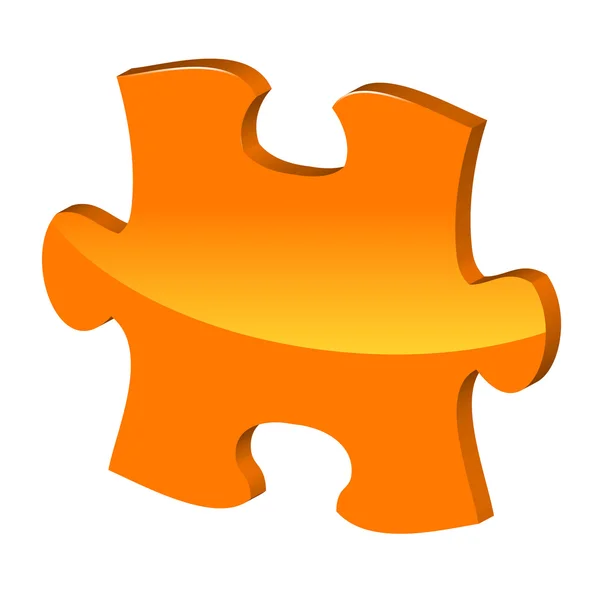 Laranja puzzle 3d torta vetor ícone —  Vetores de Stock