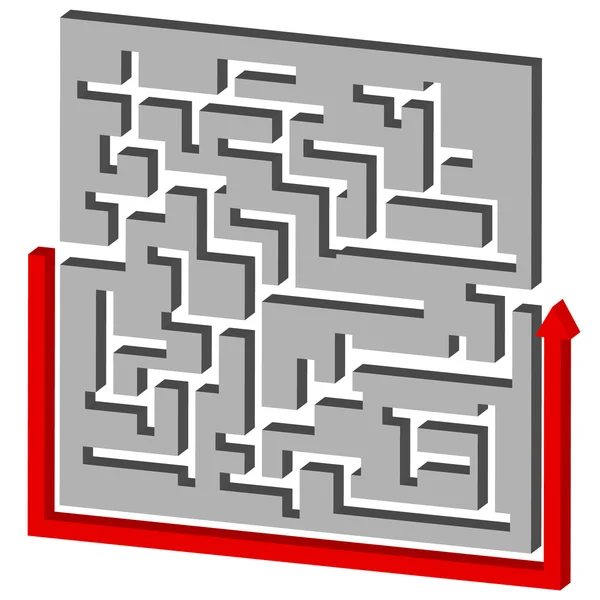 Maze Puzzle Solution — Stock Vector