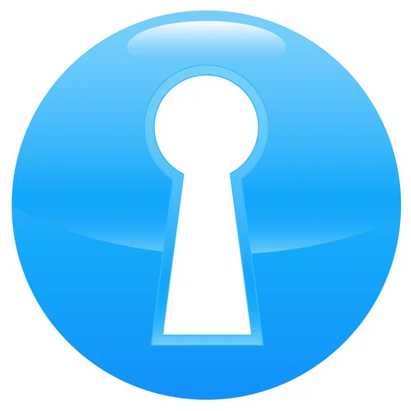 Ícone azul do buraco da fechadura — Vetor de Stock