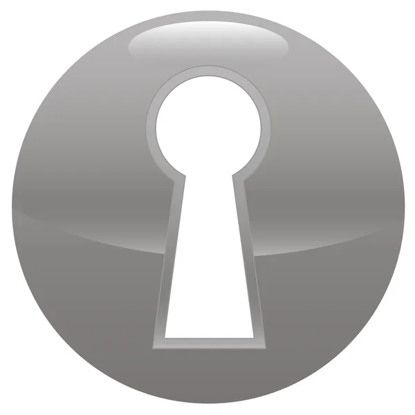 鍵穴の灰色アイコン — ストックベクタ