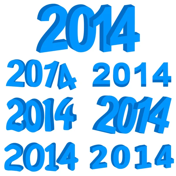 Blauwe 2014 set — Stockvector