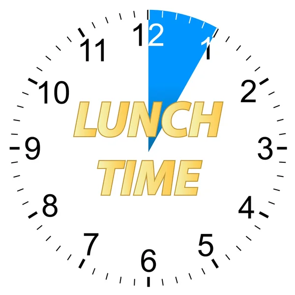 Lunch time clock — Stock Vector