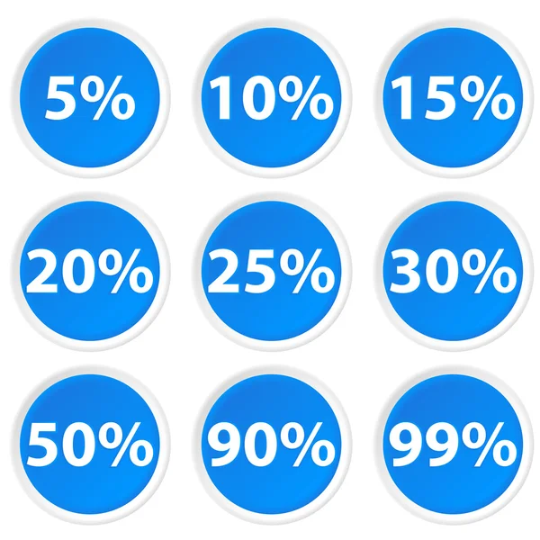 Iconos de círculo con porcentaje — Vector de stock