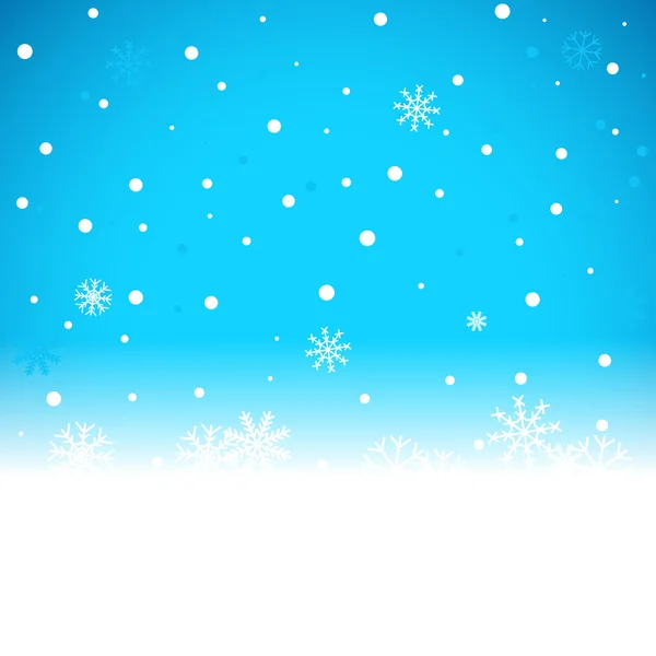 Fond bleu Noël avec flocons de neige — Image vectorielle