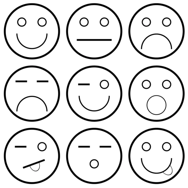 Iconos vectoriales de caras sonrientes — Archivo Imágenes Vectoriales