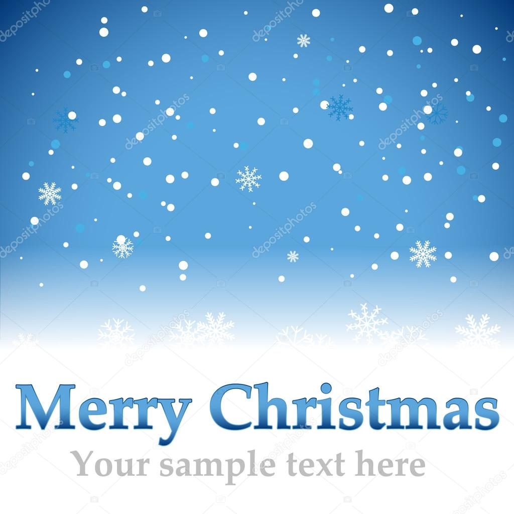 Christmas blue background with snow flakes