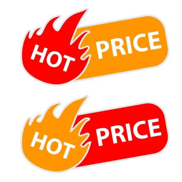 Hot fiyat etiketleri — Stok Vektör