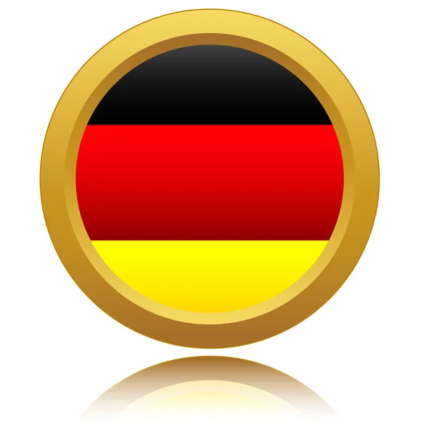ドイツの旗の光沢のあるボタン — ストックベクタ