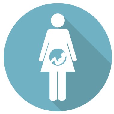 Pregnant woman flat icon clipart