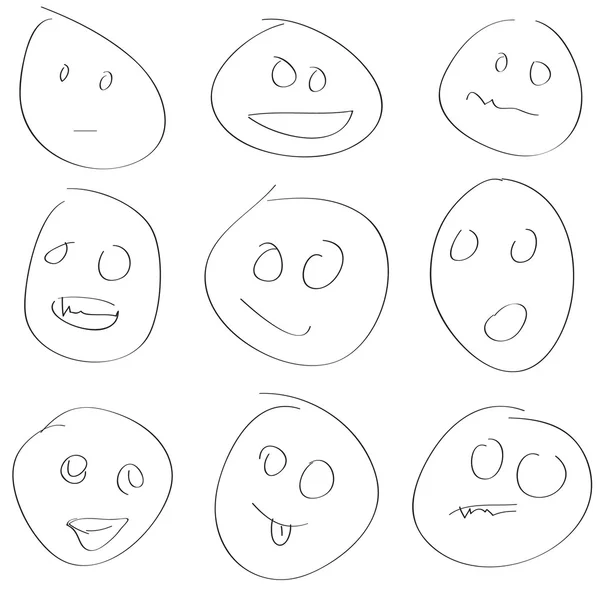 Skisser leende som vektor — Stock vektor