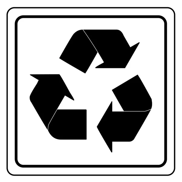 Schwarzes Recyclingschild — Stockvektor