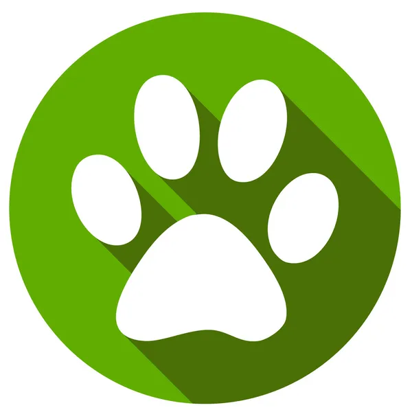 New Paw icon button flat — Stock Vector