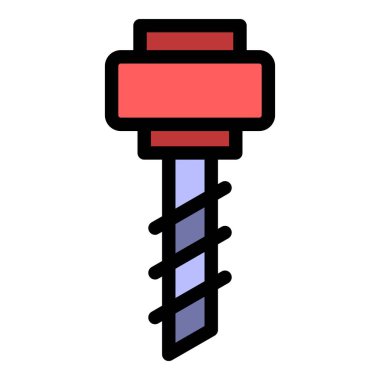 Elektrik değirmen makinesi simgesi renk ana hatları vektörü