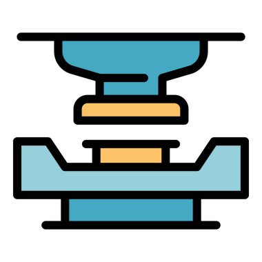 Çelik torna ikonu renk ana hatları vektörü