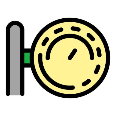 Kompresör ölçek simgesi renk dış hat vektörü