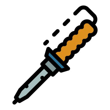 Demir simgesi renk ana hatları vektörü lehimleniyor