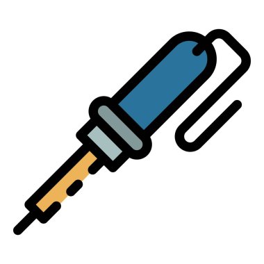 Lehim transistör simgesi renk ana hatları vektörü