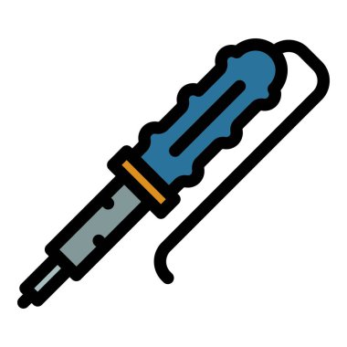 Lehim parçaları simgesi renk ana hatları vektörü