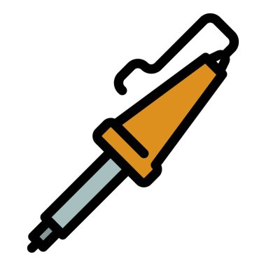 Kablo lehimleme simgesi renk ana hatları vektörü