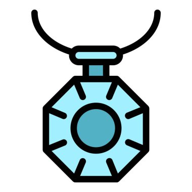 Kolye kolye simgesi renk ana hatları vektörü