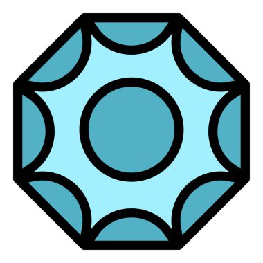 Mücevher kolye simgesi renk ana hatları vektörü