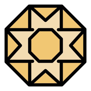 Değerli mücevher simgesi renk ana hatları vektörü