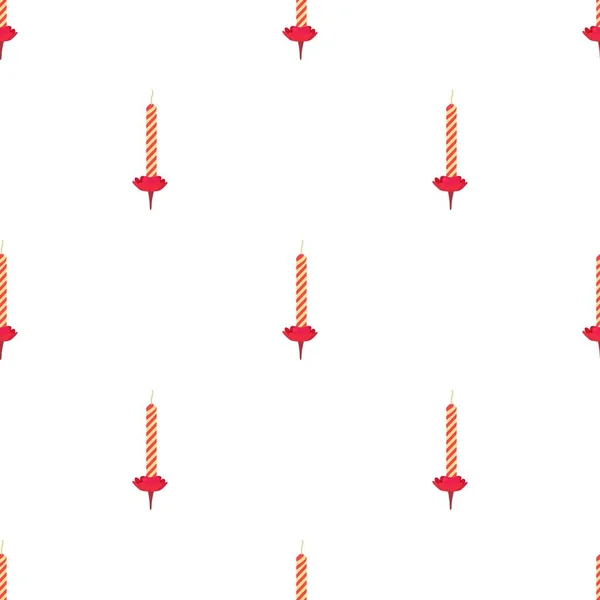 赤と白のストライプのキャンドルパターンシームレスベクトル — ストックベクタ