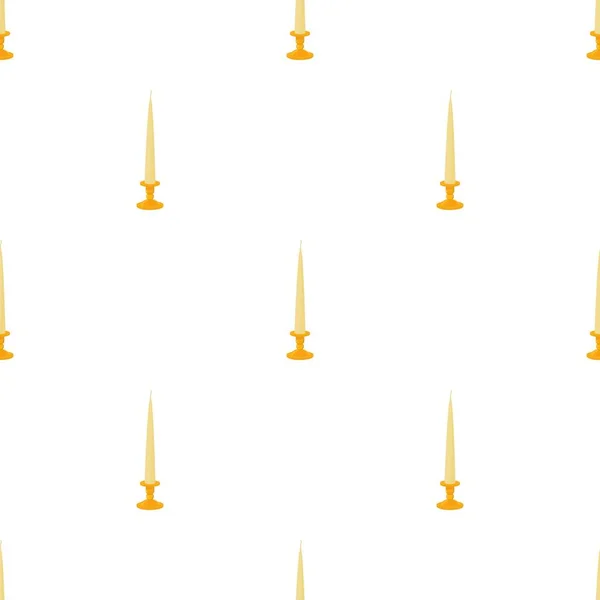 Candela conica bianca in candeliere modello vettore senza soluzione di continuità — Vettoriale Stock