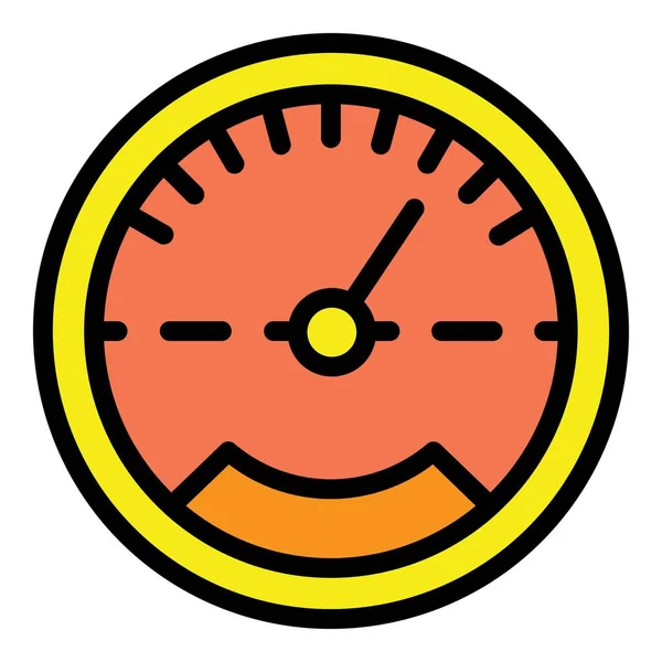 Car gauge pictogram kleur overzicht vector — Stockvector