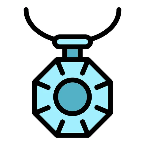Necklace pendant icon color outline vector — Stock Vector