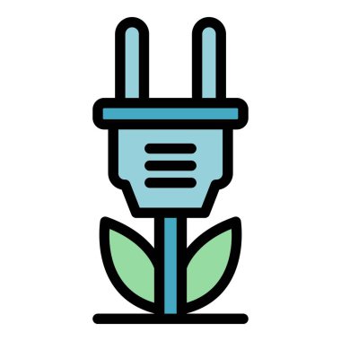 Eko enerji dolgu simgesi renk dış hat vektörü