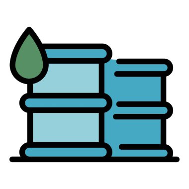 Temiz enerji simgesi renk ana hatları vektörü