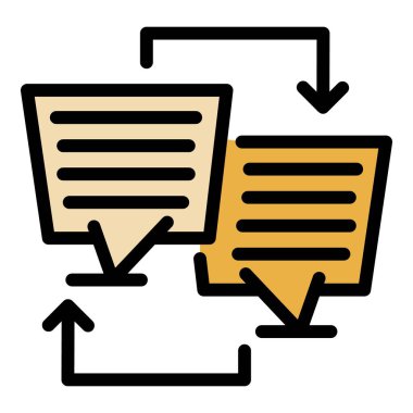 Alışveriş danışma simgesi renk ana hatları vektörü