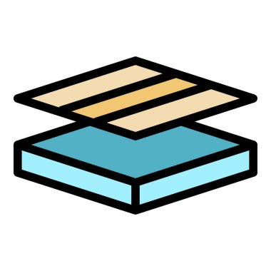 Akustik pencere simgesi renk ana hatları vektörü