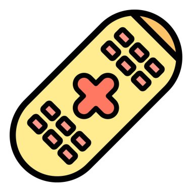 Uzaktan denetim simgesi renk ana hatları vektörü