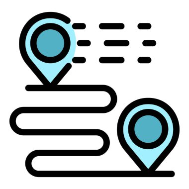 Geçiş yolu simgesi renk ana hatları vektörü