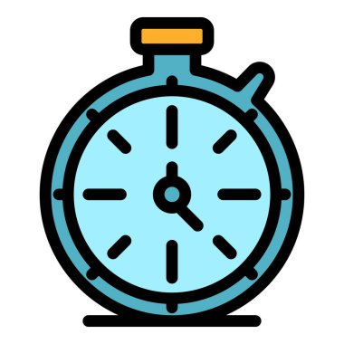 Spor kronometre simgesi renk ana hatları vektörü