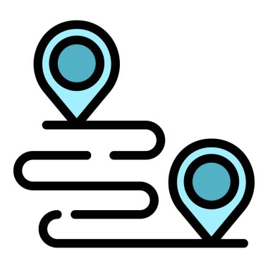 Çalıştırma üst düzey çalıştırma rotası renk ana hatları vektörü