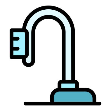 Halı temizleme simgesi renk ana hatları vektörü