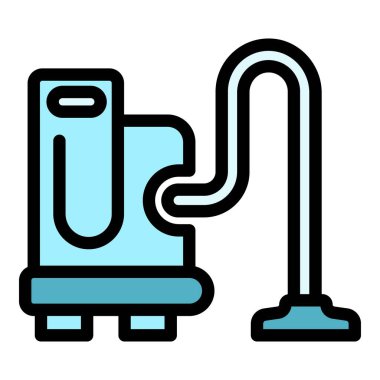 Ev temizleme simgesi renk ana hatları vektörü