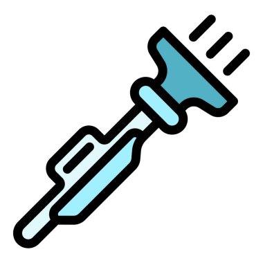 Araba buharı temizleme simgesi renk ana hatları vektörü