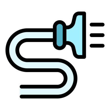 Hortum temizleme simgesi renk ana hatları vektörü