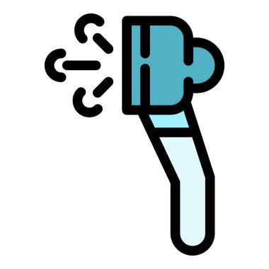 Küçük buhar temizleme simgesi renk ana hatları vektörü