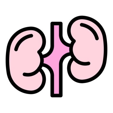 Böbrek simgesi renk ana hatları vektörü