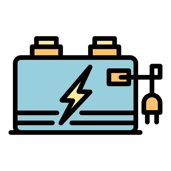 Icono de batería de almacenamiento color contorno vector — Archivo Imágenes Vectoriales