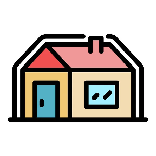 Geïsoleerde huis pictogram kleur omtrek vector — Stockvector