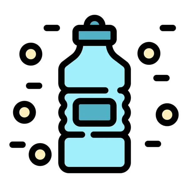 Νερό εικονίδιο χρώμα μπουκάλι διάνυσμα περίγραμμα — Διανυσματικό Αρχείο